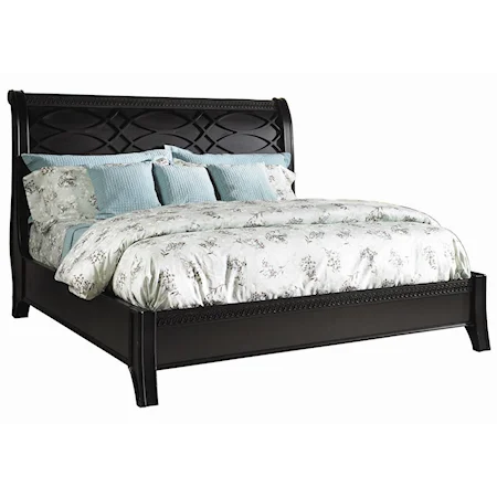 King-Size New Bedford Sleigh Bed with Low Profile Footboard